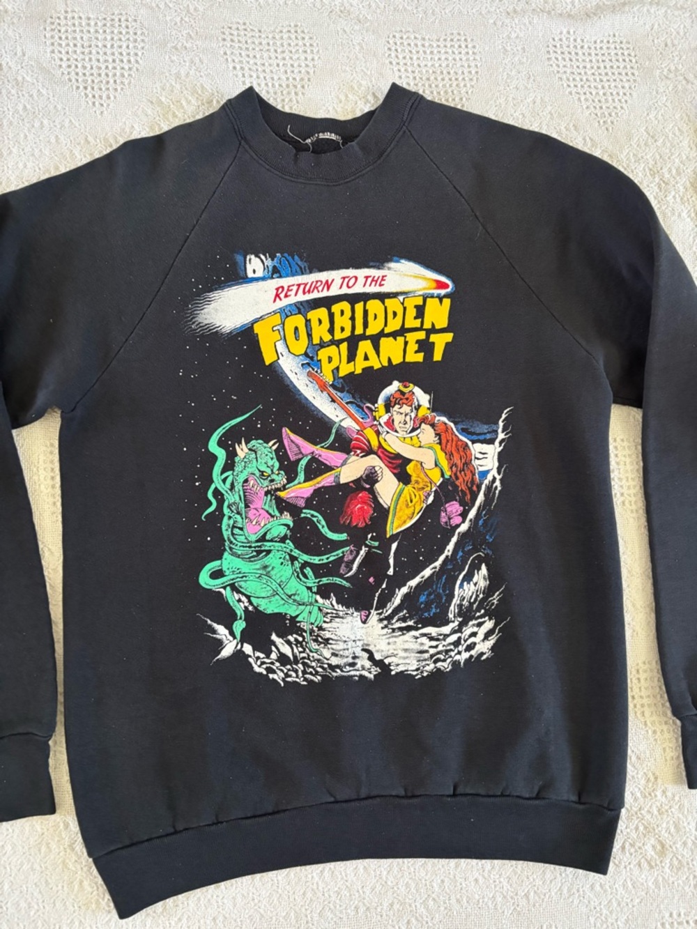 Vintage 90s Return to the Forbidden Planet Crewneck Sweatshirt Large RARE Sci-Fi